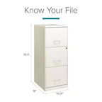 Classeur vertical intelligent de 45,7 cm de profondeur à 3 tiroirs de largeur Lettre Space Solutions Blanc perle