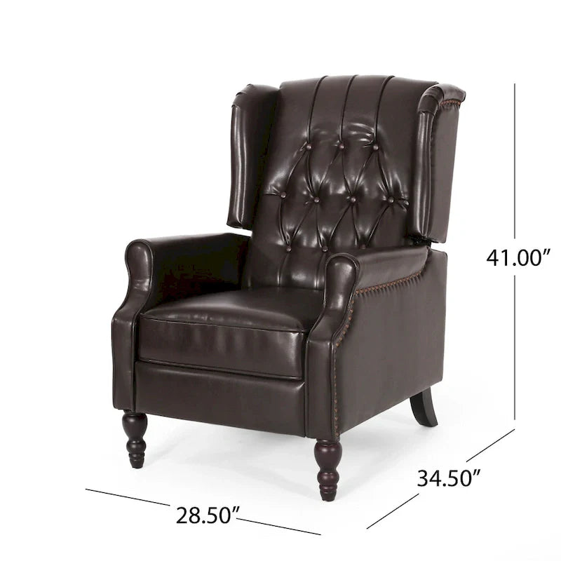 Fauteuil inclinable en cuir reconstitué Walter Brown par Christopher Knight Home
