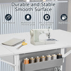Table artisanale réglable en hauteur avec étagères de rangement, table de coupe pliante mobile pour bureau à domicile, salle de couture, salle d'artisanat