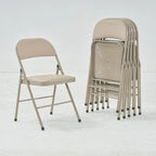 Chaises pliantes élégantes en fer et PVC pour conventions et expositions Blanches