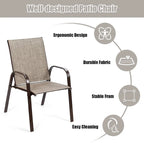 Costway Lot de 4 chaises de jardin et de terrasse avec accoudoirs – Voir détails