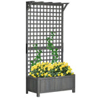Jardinière en bois Outsunny avec treillis, lit de jardin surélevé pour plantes grimpantes avec trous de drainage et toit