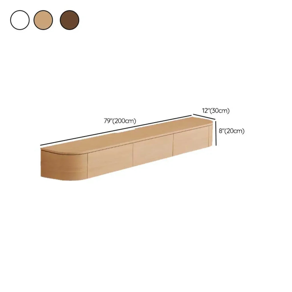 Meuble TV mural moderne marron foncé en bois avec lumière