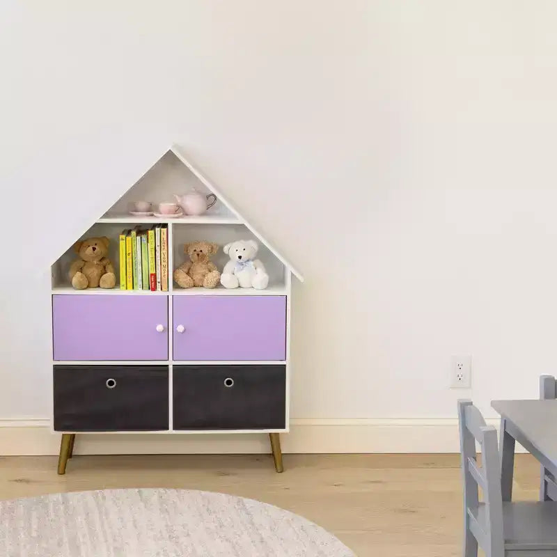 Organisateur de rangement pour maison de poupées Humble Crew pour enfants, violet