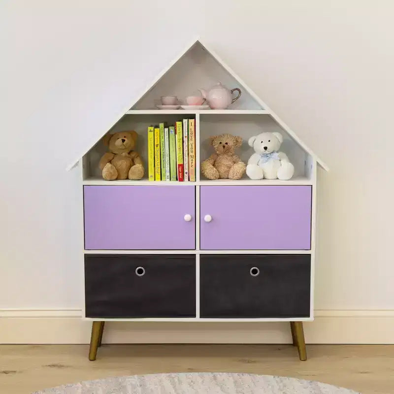 Organisateur de rangement pour maison de poupées Humble Crew pour enfants, violet