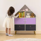 Organisateur de rangement pour maison de poupées Humble Crew pour enfants, violet