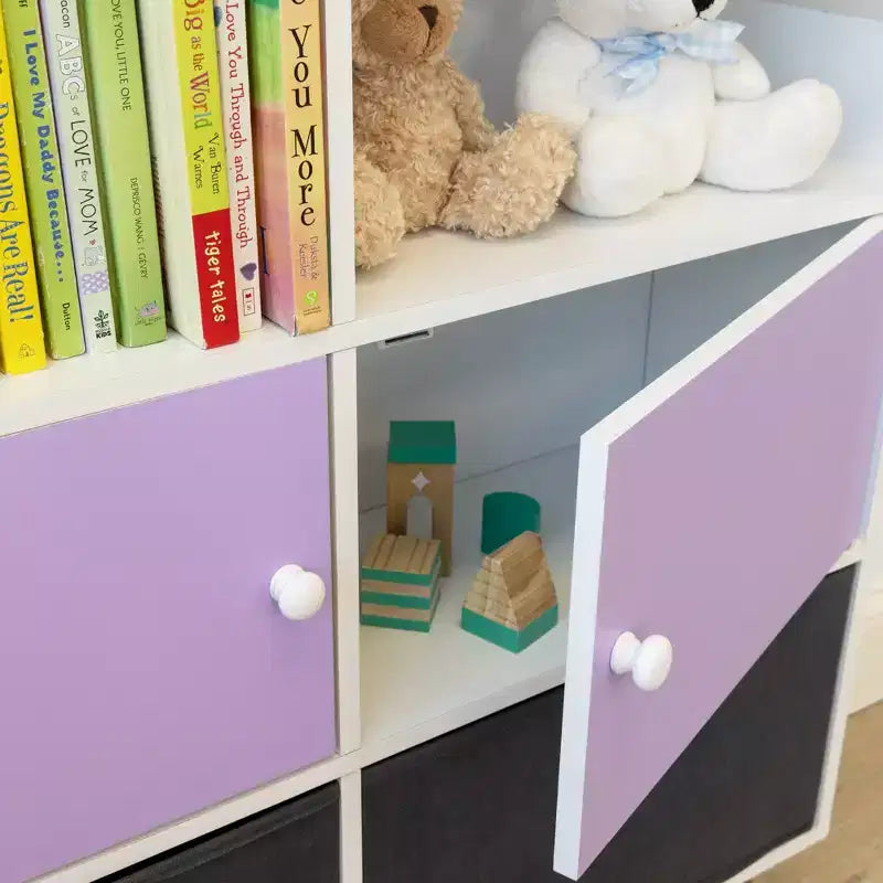 Organisateur de rangement pour maison de poupées Humble Crew pour enfants, violet