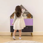 Organisateur de rangement pour maison de poupées Humble Crew pour enfants, violet