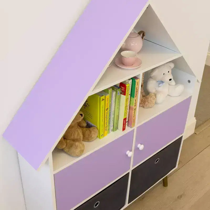 Organisateur de rangement pour maison de poupées Humble Crew pour enfants, violet