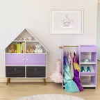 Organisateur de rangement pour maison de poupées Humble Crew pour enfants, violet
