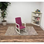 Fauteuil à bascule pour enfants entièrement rembourré et dossier rose – Cadeau Mark : fauteuil d'appoint pour tout-petits, structure en bois, mobilier pour enfants
