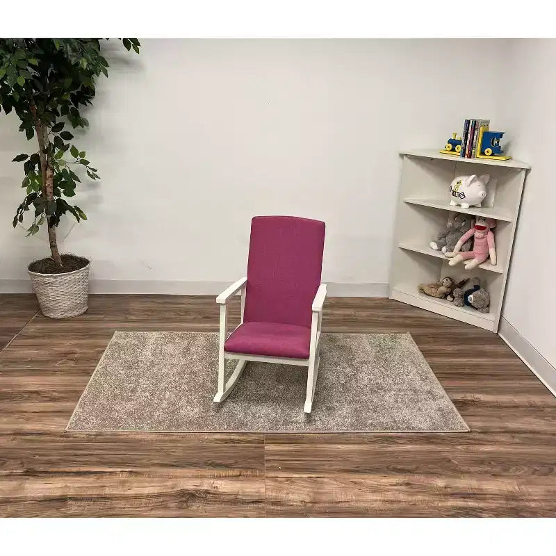 Fauteuil à bascule pour enfants entièrement rembourré et dossier rose – Cadeau Mark : fauteuil d'appoint pour tout-petits, structure en bois, mobilier pour enfants