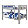 Twin Over Twin Kids' Clare Bunk Bed Gray - ioHOMES: Built-In Guard Rails & Ladder, Wood Veneer, Transitional Style