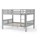 Lit superposé pour enfants Clare de ioHOMES, gris – lits jumeaux superposés : garde-corps et échelle intégrés, placage bois, style contemporain