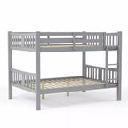 Lit superposé pour enfants Clare de ioHOMES, gris – lits jumeaux superposés : garde-corps et échelle intégrés, placage bois, style contemporain