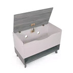Humble Crew Morgan Coffre à jouets pour enfant de style Mid-Century avec couvercle à fermeture douce et étagère de rangement, gris : Organisateur de jouets pour bébé, étagère à livres