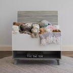 Humble Crew Morgan Coffre à jouets pour enfant de style Mid-Century avec couvercle à fermeture douce et étagère de rangement, gris : Organisateur de jouets pour bébé, étagère à livres