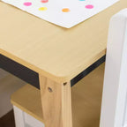 Humble Crew Ensemble Bureau et Chaise pour Tout-Petits, Bois Naturel : Cadre en MDF, Table Rectangulaire, 3 ans et +, Ensemble 2 pièces