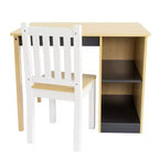 Humble Crew Ensemble Bureau et Chaise pour Tout-Petits, Bois Naturel : Cadre en MDF, Table Rectangulaire, 3 ans et +, Ensemble 2 pièces