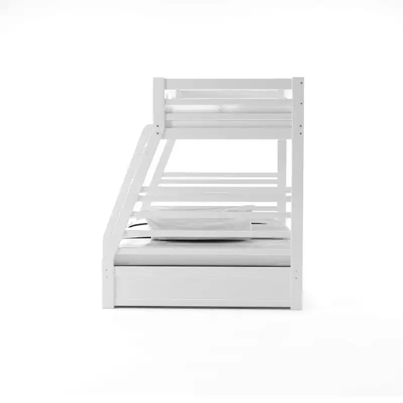 Lit superposé enfant Emma, double sur grand, blanc - ioHOMES