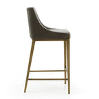 Tabouret de comptoir contemporain Modrest Fairview gris et laiton