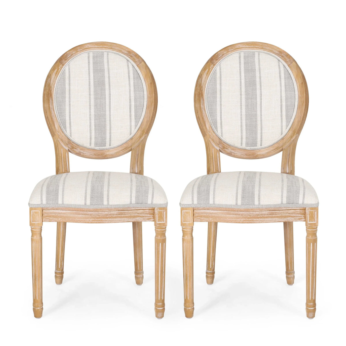Chaises de salle à manger en tissu de style campagnard français - NH419413