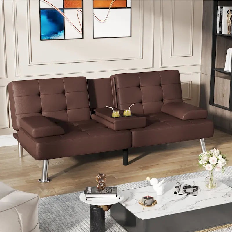 Canapé Futon Convertible Homall avec Porte-gobelets et Oreillers