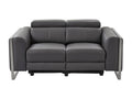 Canapé 2 places électrique Meublori en cuir gris anthracite
