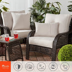Ensemble de deux coussins d'extérieur haut de gamme Sunbrella pour assise profonde
