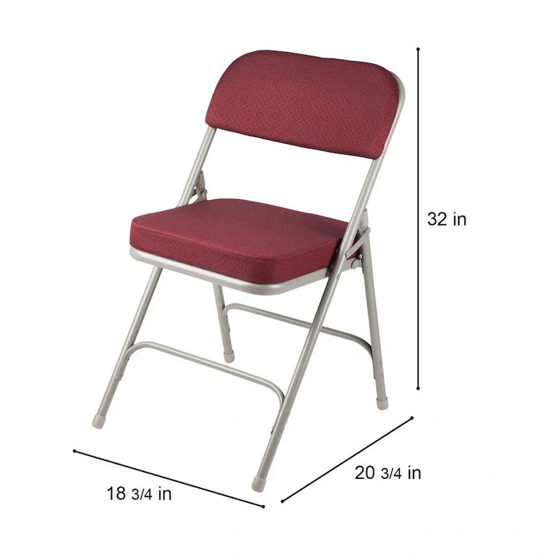 Chaise pliante de luxe matelassée en tissu de la collection Bernadine de Hampden Furnishings, lot de 2