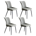 Chaises de salle à manger sans accoudoirs gris foncé industrielles