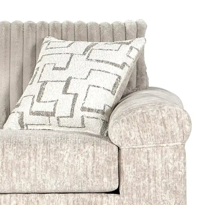 Ensemble canapé, causeuse et fauteuil câlin en velours côtelé à grosses côtes Nason de Roundhill Furniture
