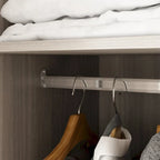 Armoire de rangement en bois avec 6 cubes de rangement et tringle à vêtements