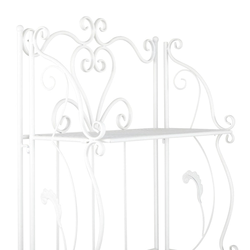 Étagère de Boulanger Pliable Haute à 5 Niveaux en Métal Décoratif pour Intérieur/Extérieur - Or ou Blanc - Roche River Decor