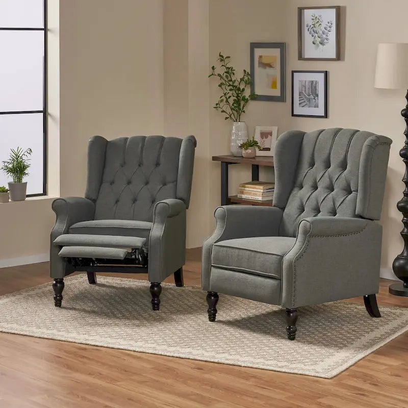 Fauteuils inclinables en tissu touffeté Walter (lot de 2) par Christopher Knight Home