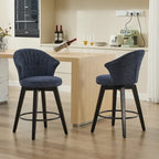Lot de 2 tabourets de bar pivotants, chaises de salle à manger rembourrées avec large dossier, chaises de hauteur comptoir avec pieds en métal
