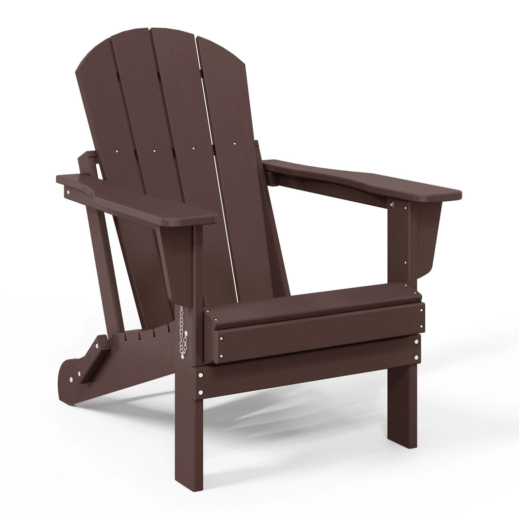 Chaise Adirondack pliante d'extérieur tout temps Polytrends Laguna résistante à la décoloration pour patio