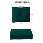 Ensemble de deux coussins d'extérieur haut de gamme Sunbrella pour assise profonde