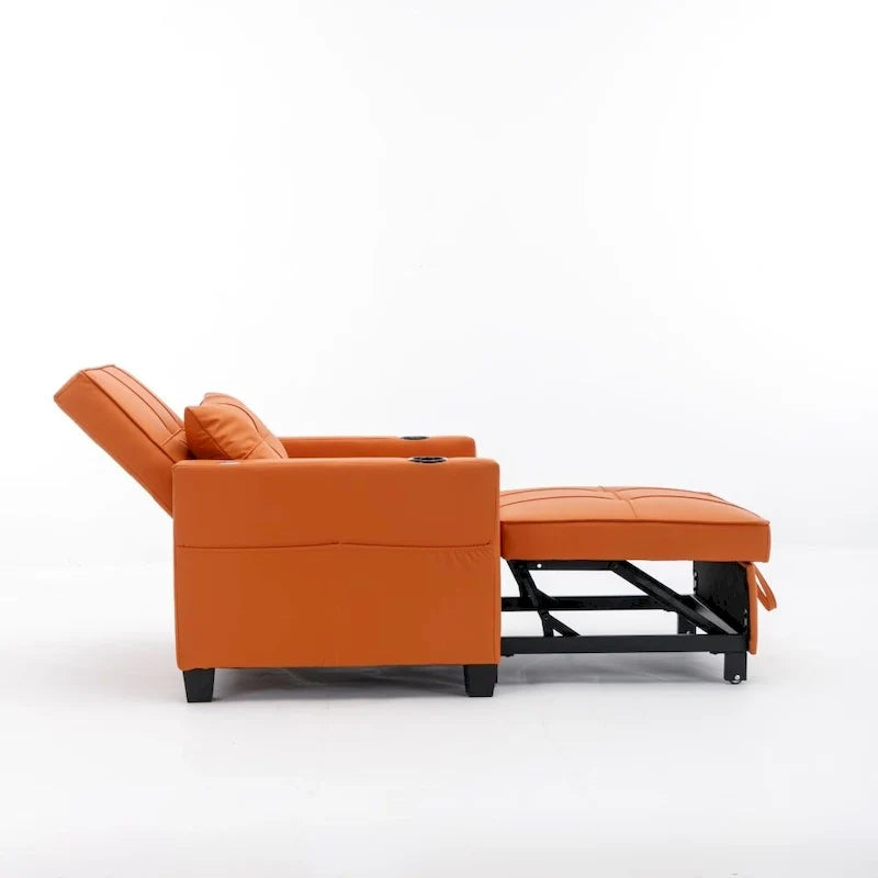 Fauteuil Lit Futon Convertible Fauteuil 3-en-1 Fauteuils Lits avec Ports USB