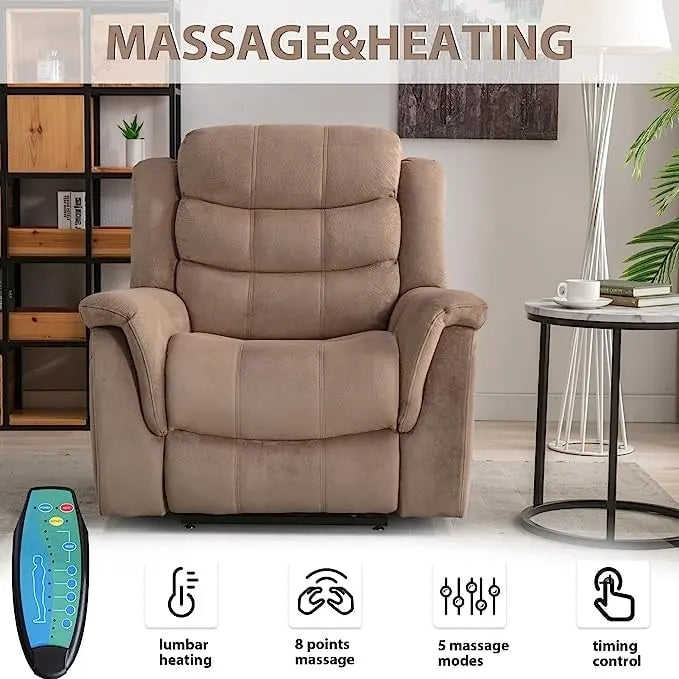 Fauteuil inclinable à plat releveur électrique pour personnes âgées avec massage et chauffage