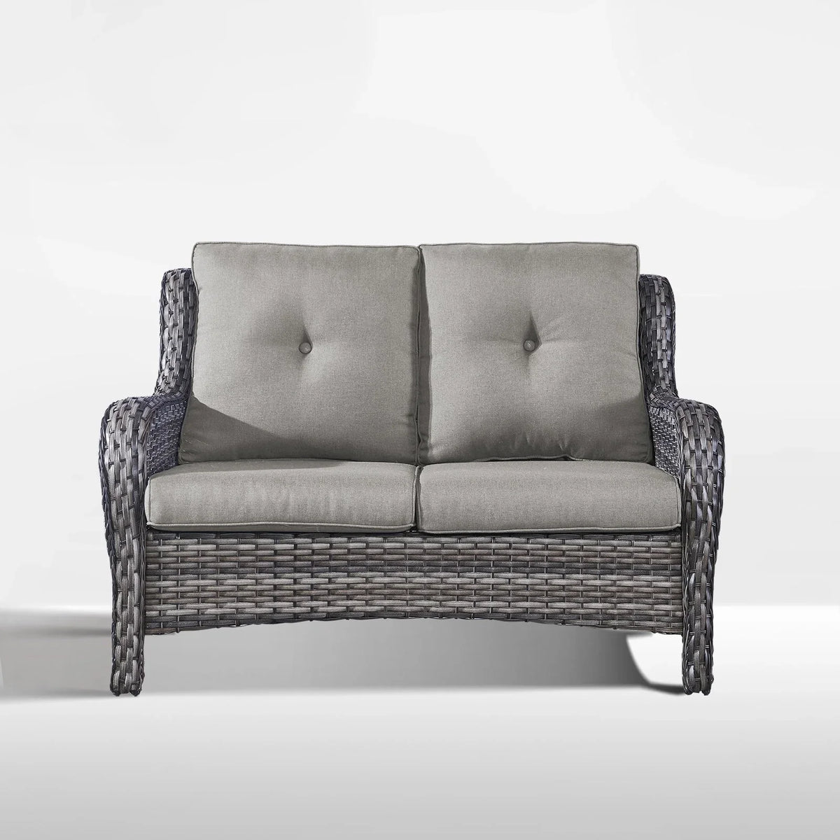 Gymojoy Canapé d'extérieur deux places en rotin Wicker Sofa Set