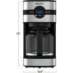 Cafetière numérique 10 tasses, acier inoxydable noir, programmation de l'infusion, pause et service automatiques