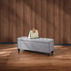 Banc de rangement ottoman, banc de rangement, banc en tissu pour entrée ou chambre, supporte 150 kg pour chambre et salon