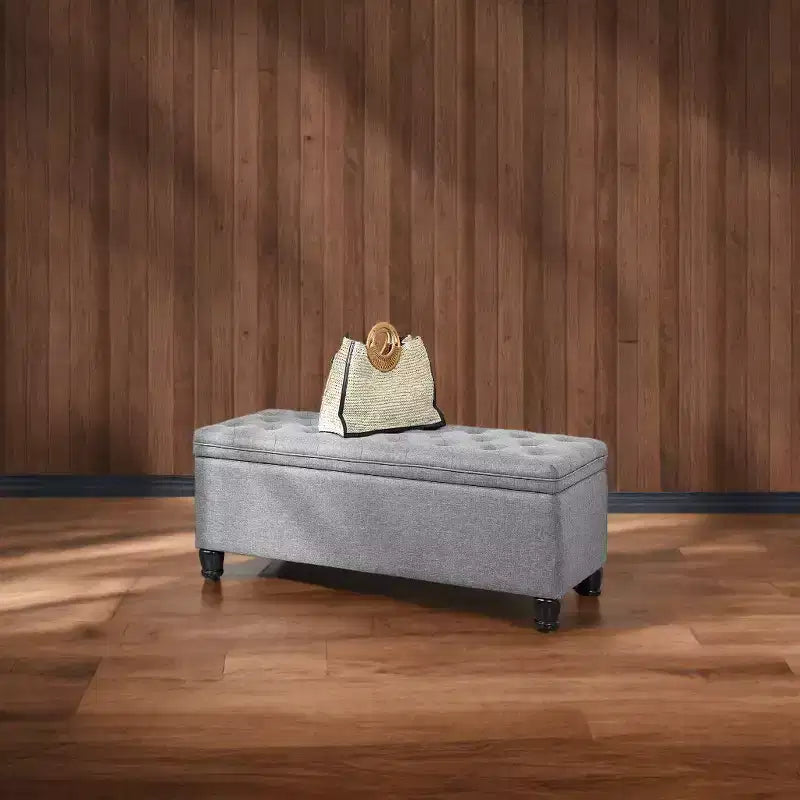 Banc de rangement ottoman, banc de rangement, banc en tissu pour entrée ou chambre, supporte 150 kg pour chambre et salon