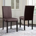 Subrtex Lot de 2 chaises de salle à manger d'intérieur en similicuir, chaises modernes du milieu du siècle pour la maison