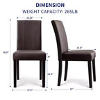 Subrtex Lot de 2 chaises de salle à manger d'intérieur en similicuir, chaises modernes du milieu du siècle pour la maison