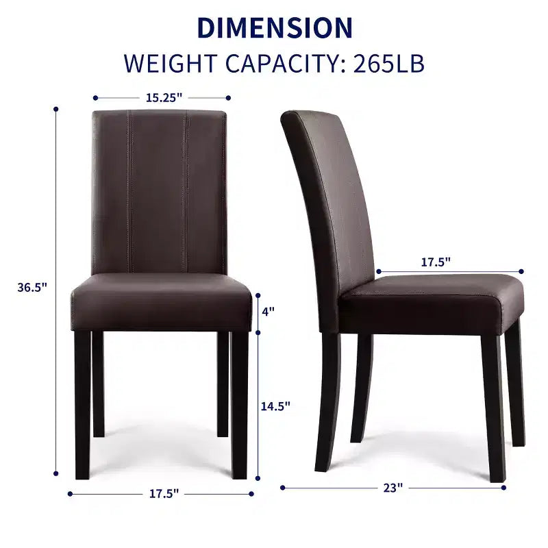 Subrtex Lot de 2 chaises de salle à manger d'intérieur en similicuir, chaises modernes du milieu du siècle pour la maison