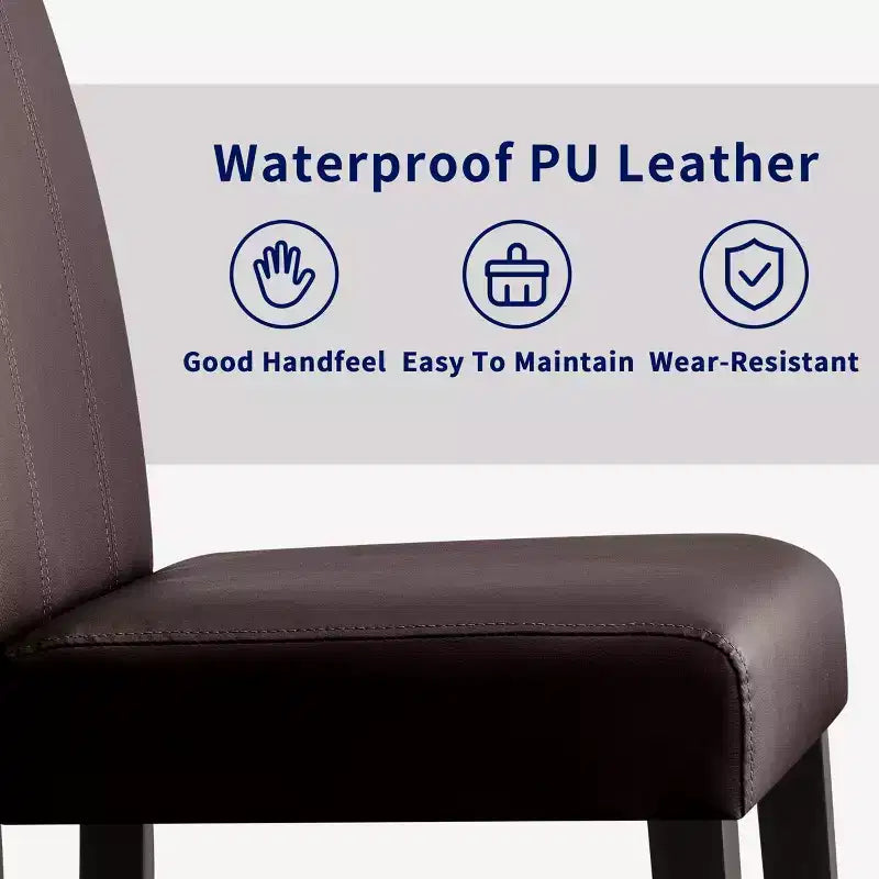 Subrtex Lot de 2 chaises de salle à manger d'intérieur en similicuir, chaises modernes du milieu du siècle pour la maison