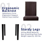 Subrtex Lot de 2 chaises de salle à manger d'intérieur en similicuir, chaises modernes du milieu du siècle pour la maison