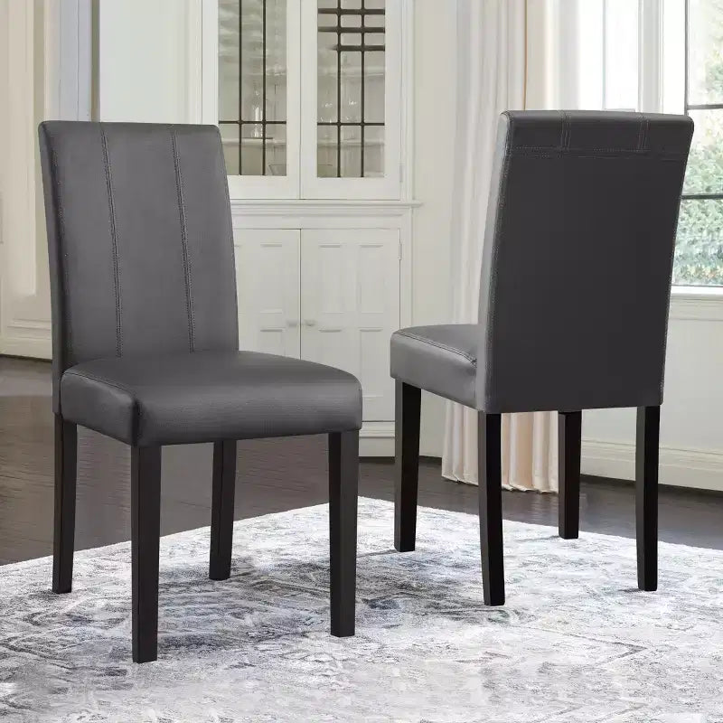 Subrtex Lot de 2 chaises de salle à manger d'intérieur en similicuir, chaises modernes du milieu du siècle pour la maison
